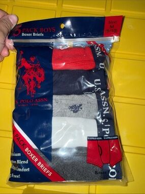 U.S. Polo Assn. 5-Pack Boxer Briefs - Red, Navy, Gray, White